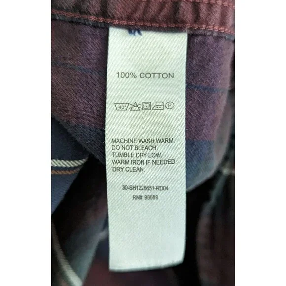 Todd Snyder X Albiate Button Down Shirt Mens Size Medium Maroon Plaid Windowpane - Picture 4 of 7